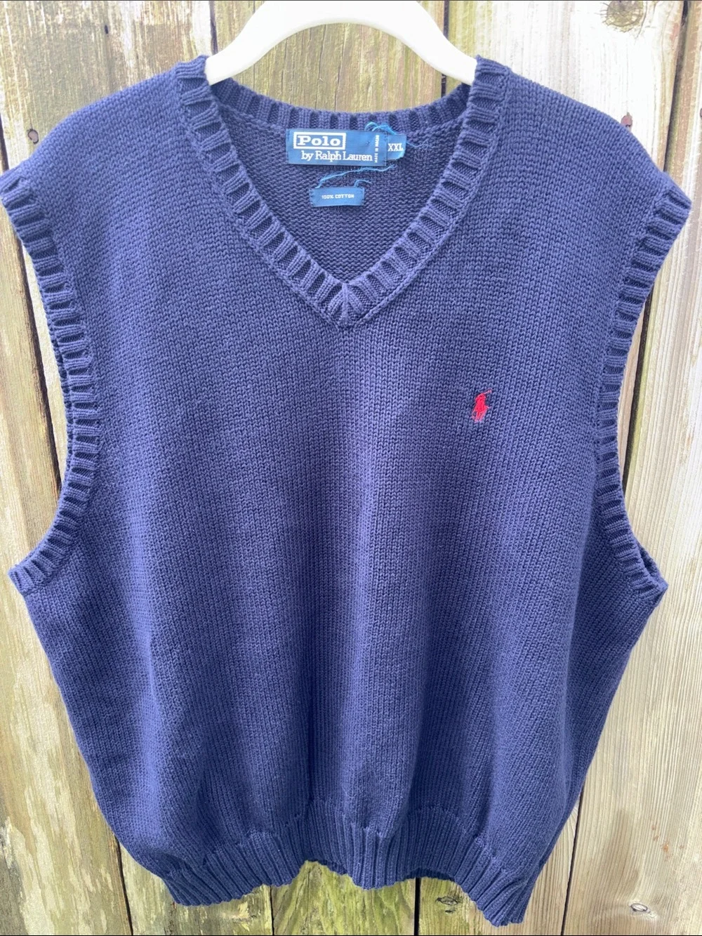 Vintage Polo Ralph Lauren Preppy Golf Cotton Sweater Vest Blue Men’s Size XXL